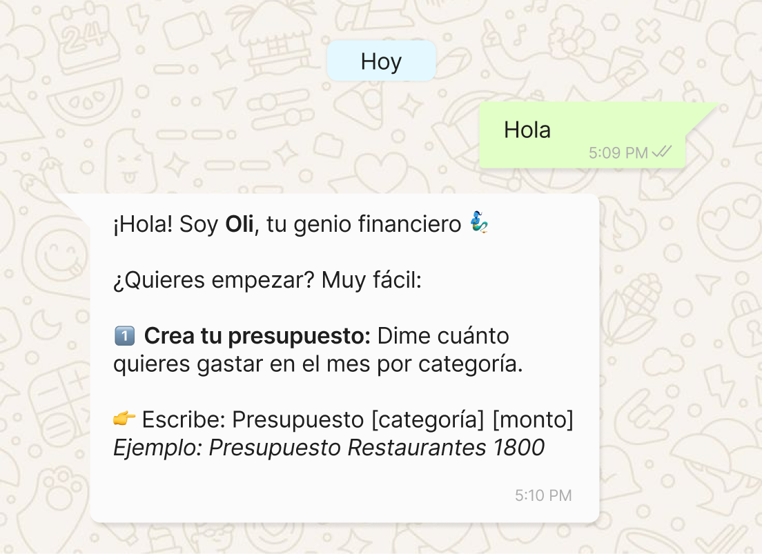 Tener orden financiero empieza con un Hola por Whatsapp